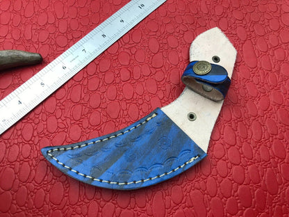 8" Hand Forged Damascus Karambit Knife Best Karambit Damascus Steel With Wood Handle