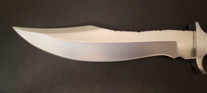 Handmade D2 Steel Hunting Bowie Knife | 16" Full Tang Blade with Hardwood Handle & Leather Sheath