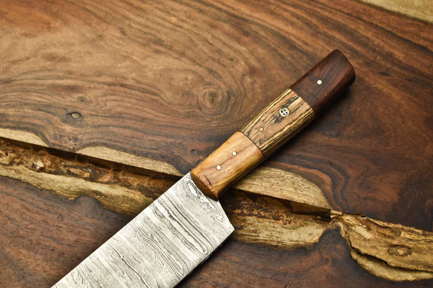 12" Handmade Damascus Steel Chef Knife | Full Tang Kitchen Knife