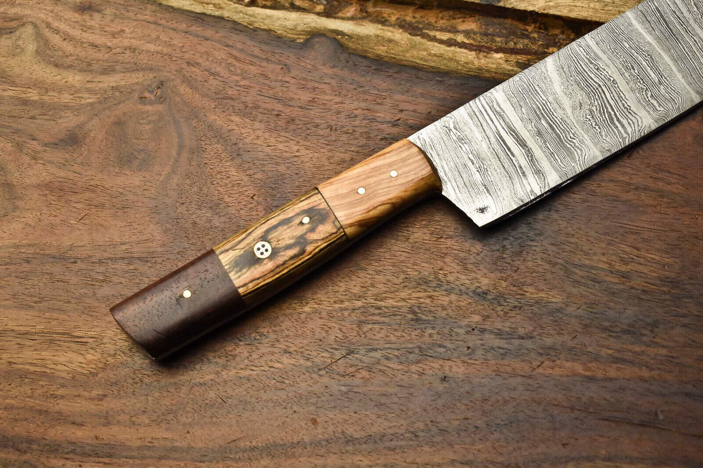 12" Handmade Damascus Steel Chef Knife | Full Tang Kitchen Knife