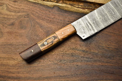 12" Handmade Damascus Steel Chef Knife | Full Tang Kitchen Knife