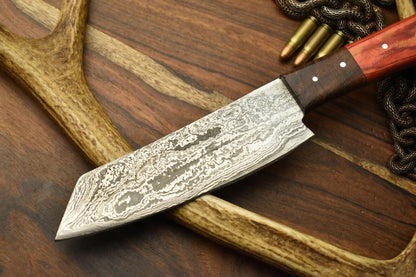 Handmade Damascus Steel Chef Knife | 12" Full Tang Kitchen Knife with Hardwood