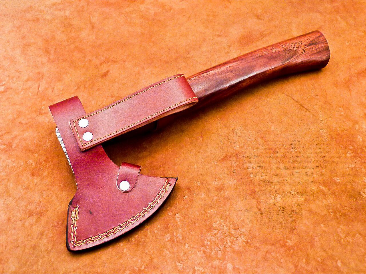 Custom Hand Forged Viking Bearded Steel Camping Hatchet Tomahawk Axe 13 Inch Natural Wood Handle