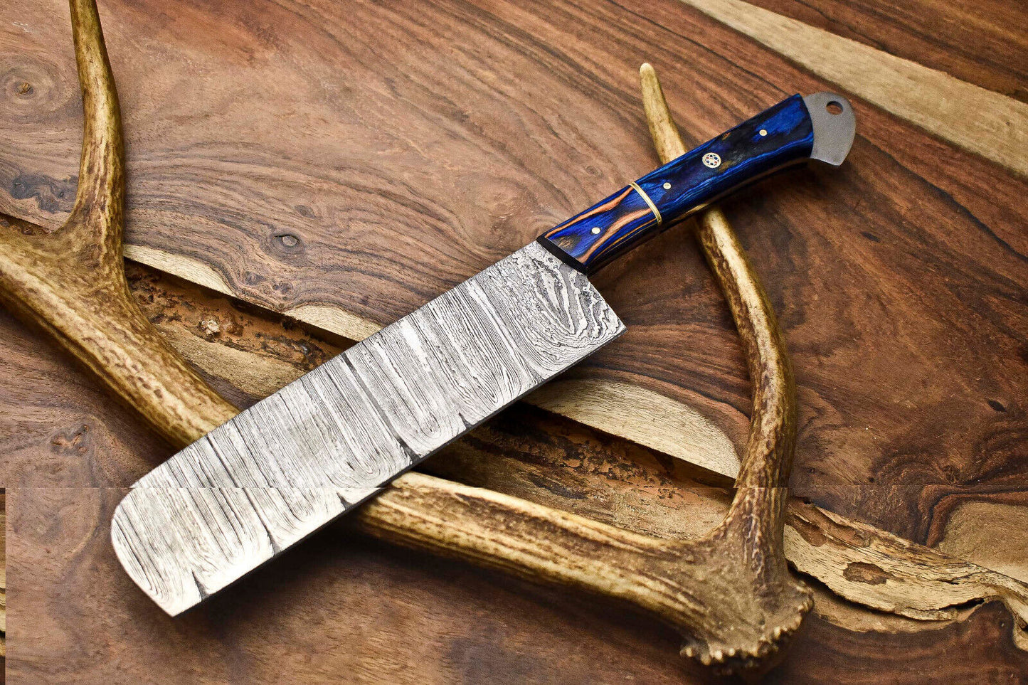 12.0" Handmade Damascus Steel Full Tang Chef Chopper Knife – Kitchen Cooking Blade