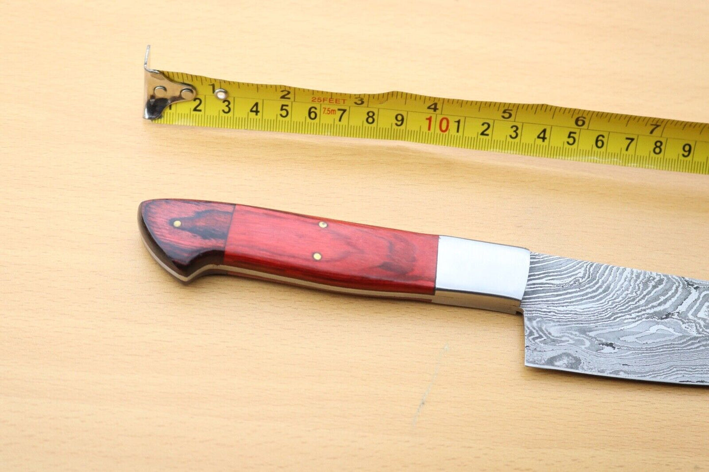 Custom Handforged Damascus Steel Hunting Camping Chef Knife No Sheath