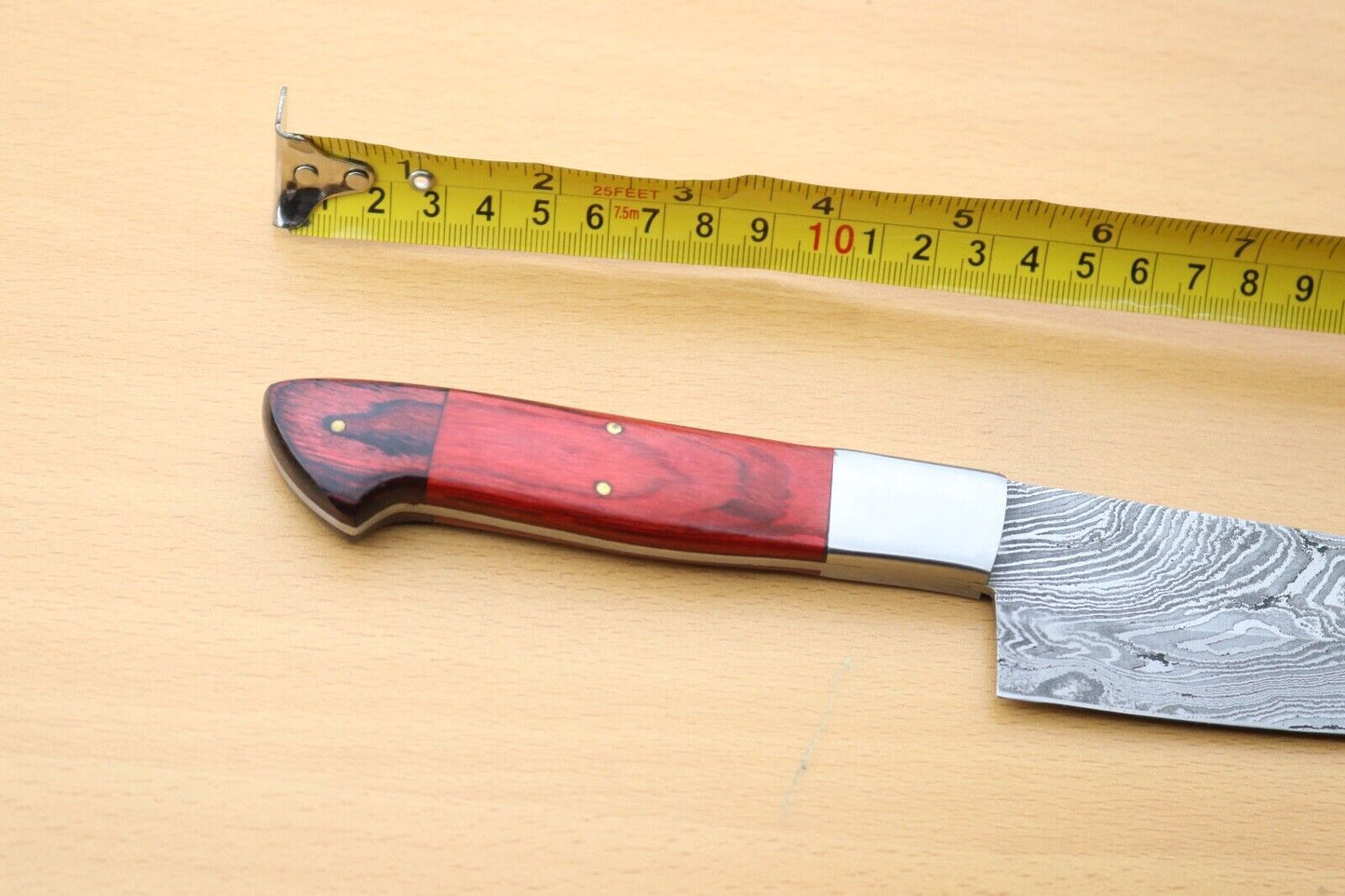 Custom Handforged Damascus Steel Hunting Camping Chef Knife No Sheath