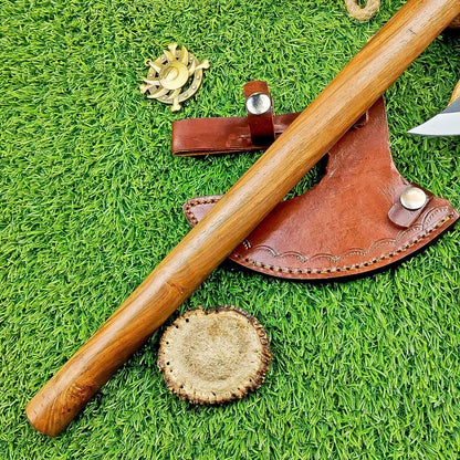 Custom Hand-Forged Carbon Steel Viking VALHALLA Axe – 17-Inch Tomahawk Throwing Axe with Leather Sheath