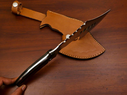 Handmade Full Tang Chopper Bowie Knife | D2 Steel Blade & Custom Pakka Wood Handle