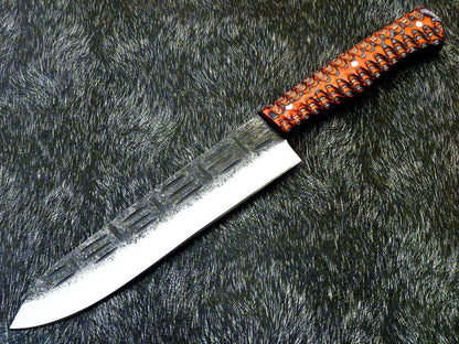 12" Professional Handmade High Carbon Damascus Steel Kitchen Chef Camping Hunting Knive