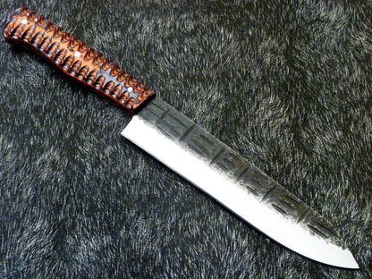 12" Professional Handmade High Carbon Damascus Steel Kitchen Chef Camping Hunting Knive