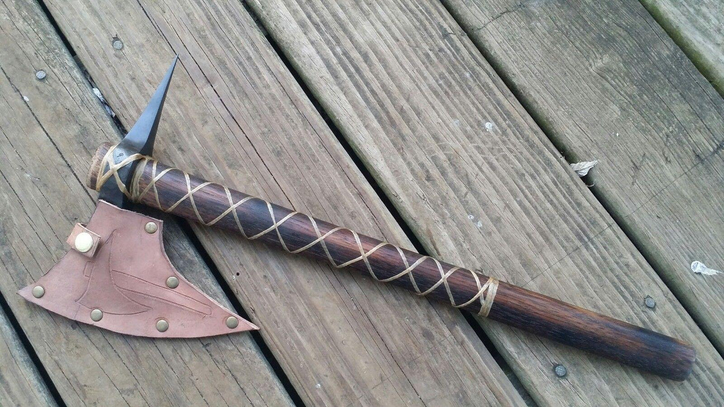 Hand-Forged Norse Spike Tomahawk Viking Axe | 19" Hickory Handle
