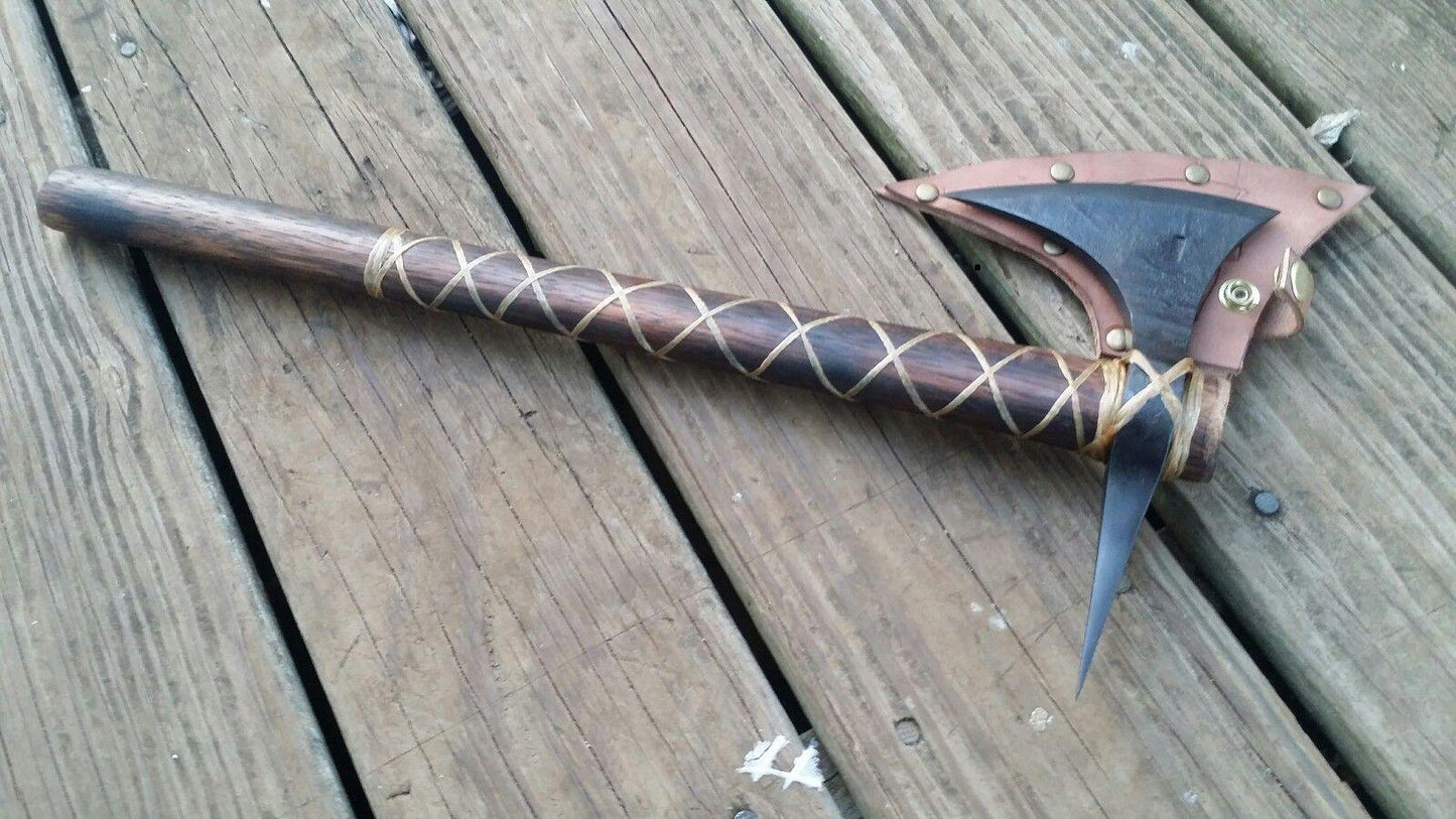 Hand-Forged Norse Spike Tomahawk Viking Axe | 19" Hickory Handle