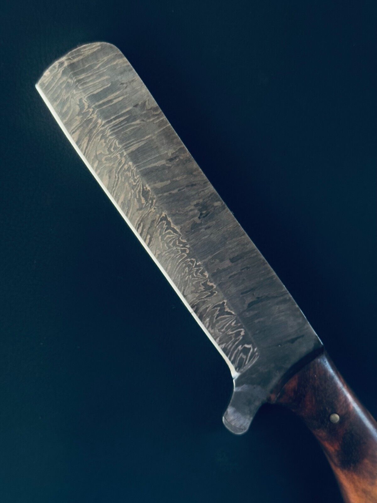 Cowboy Damascus Steel Bull Cutter Knife Custom Bull Cutter Knife With Wood Handle