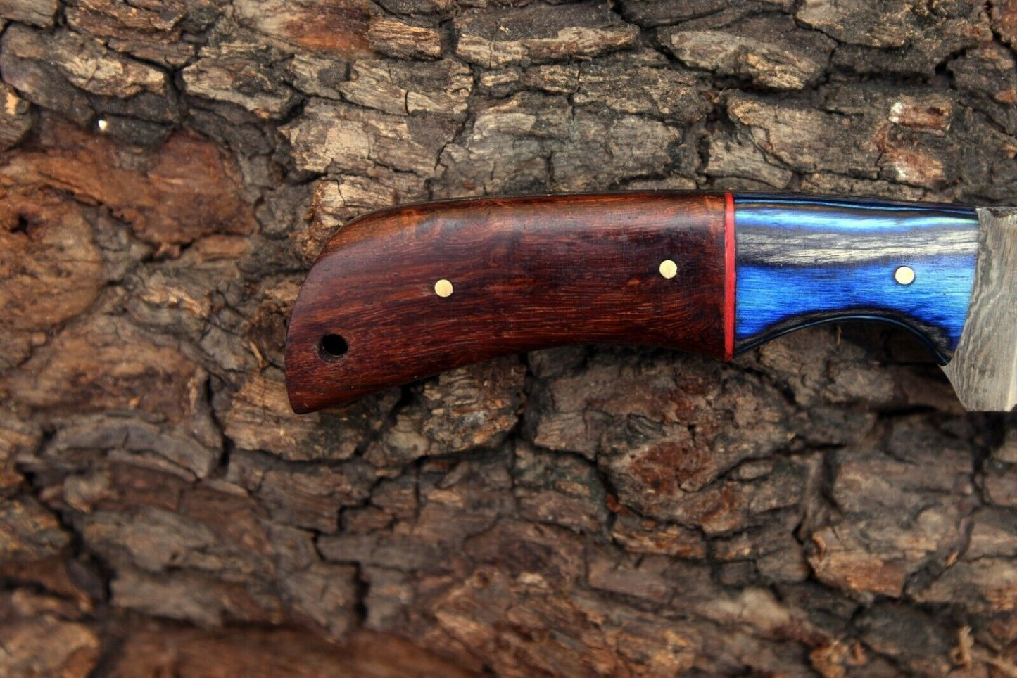 Handmade Custom Skinner Knife Wood Handle Damascus Steel Hunting Camping Knife with Sheath