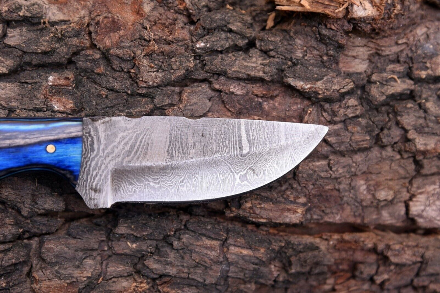 Handmade Custom Skinner Knife Wood Handle Damascus Steel Hunting Camping Knife with Sheath