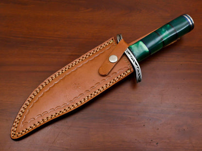 Heritage Forge Handmade Damascus Steel Bowie Hunting Knife with Resin Handle HB-7967