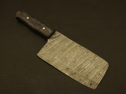 Handmade Damascus Blade Kitchen Full Tang Chef Chopper Knife + Sheath