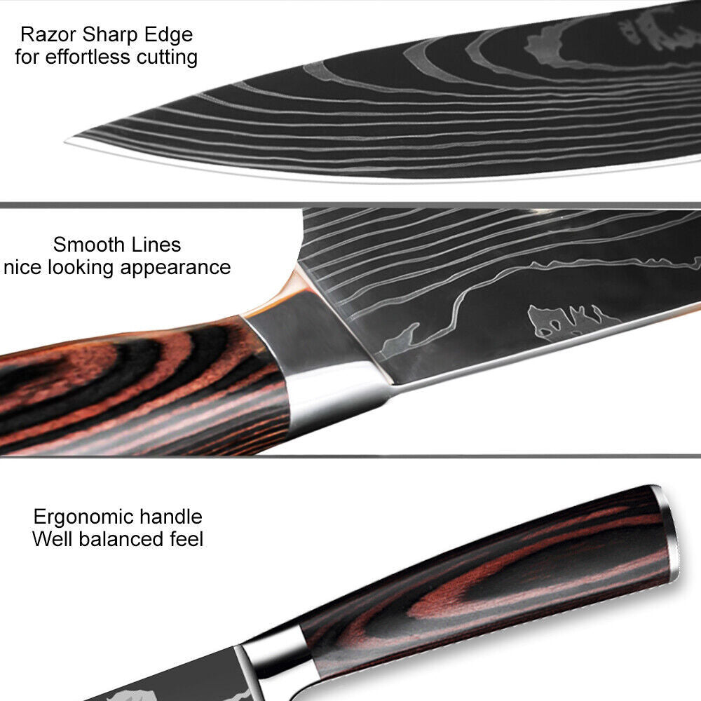 Kitchen Knife – Mongolian Custom Handmade Damascus Pattern Cleaver Hunting & Chef Knife with Wood Handle