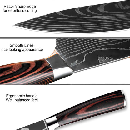Kitchen Knife – Mongolian Custom Handmade Damascus Pattern Cleaver Hunting & Chef Knife with Wood Handle