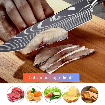 Kitchen Knife – Mongolian Custom Handmade Damascus Pattern Cleaver Hunting & Chef Knife with Wood Handle