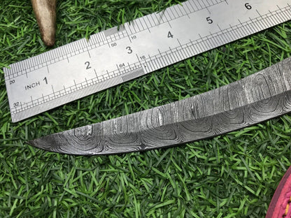 14'' Custom Handmade Damascus Steel Fillet Knife & Best Fillet Knife Pakka Wood Handle W/Sheath