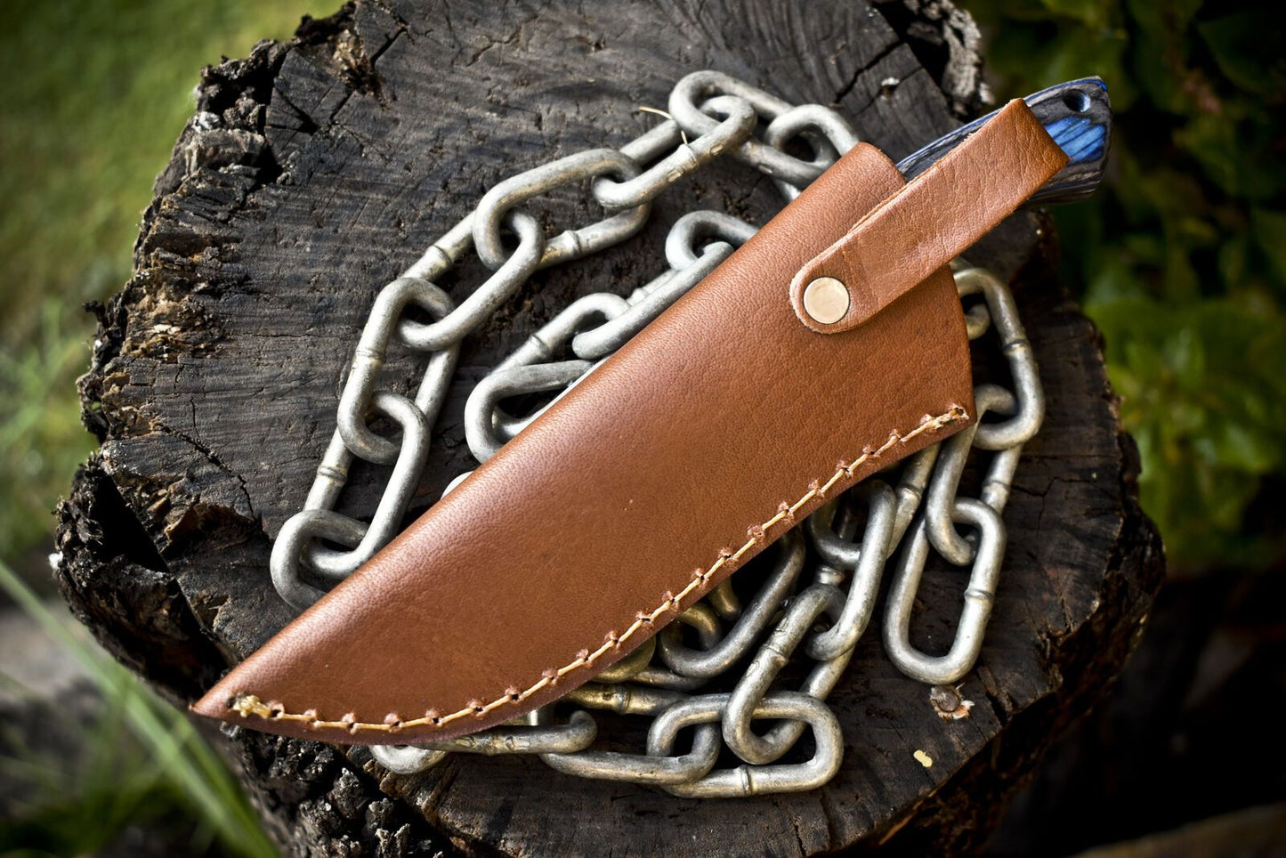 Rare Twist Damascus Skinner Knife Handmade Mixed Material Survival Blade 8"