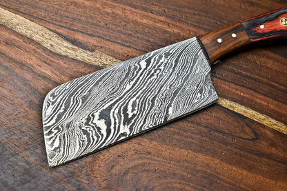 Premium Handmade Damascus Steel Chef Chopper Knife | Full Tang Hard Wood Handle