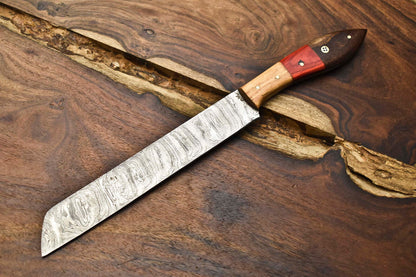 13" Handmade Damascus Steel Kitchen Chef Knife Full Tang Blade