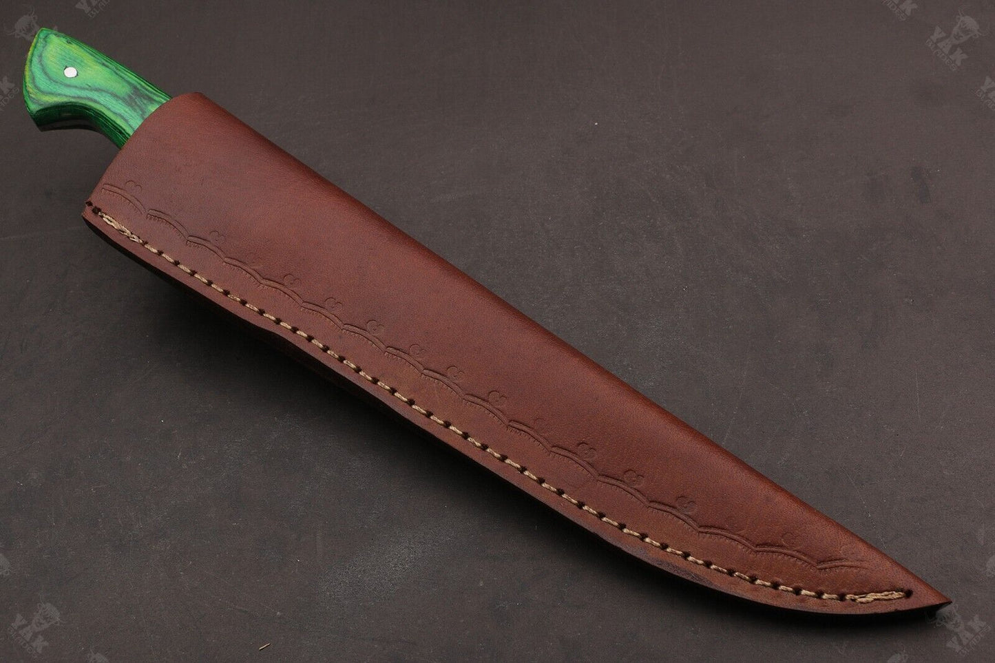 13.5" Handmade Damascus Steel Fillet Knife Best Fillet Knife With Leather Sheath