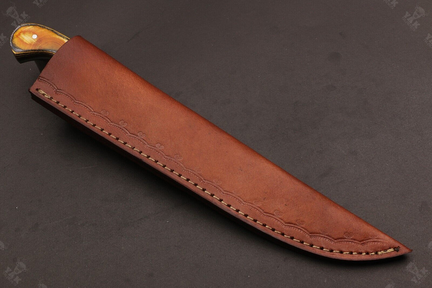 14" Custom Handmade Damascus Fillet Knife Handmade Fillet Knives With Leather Sheath