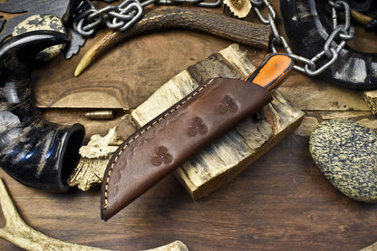 8.5" Forged Skinner Knife | ATS-34 Steel Blade | Hard Wood Handle with Steel Bolster