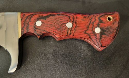 16" Handmade D2 Steel Hunting Bowie Camp Knife with Leather Sheath – Full Tang