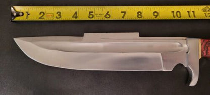 16" Handmade D2 Steel Hunting Bowie Camp Knife with Leather Sheath – Full Tang