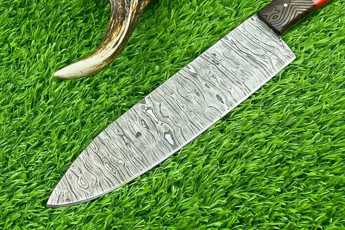 STUNNING HAND FORGED DAMASCUS STEEL BLADE KITCHEN CHEF KNIFE, KITCHEN KNIFE