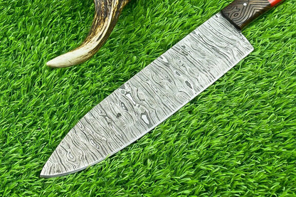 STUNNING HAND FORGED DAMASCUS STEEL BLADE KITCHEN CHEF KNIFE, KITCHEN KNIFE