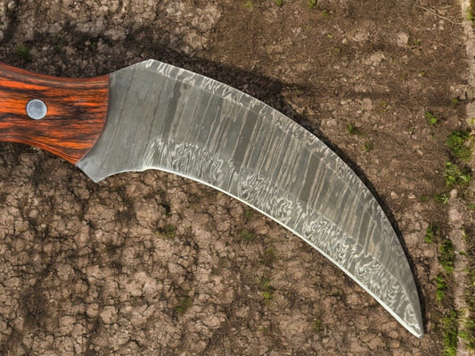 Damascus Karambit Knife 9.5” Karambit Damascus Steel Hunting Knife With Pakka Wood Handle