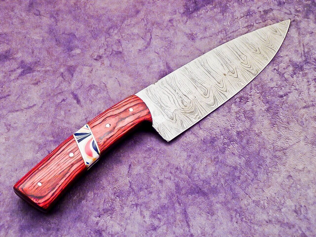 13.0" Professional Handmade Damascus Steel Chef Knife with Hardwood & Resin Handle