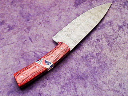 13.0" Professional Handmade Damascus Steel Chef Knife with Hardwood & Resin Handle