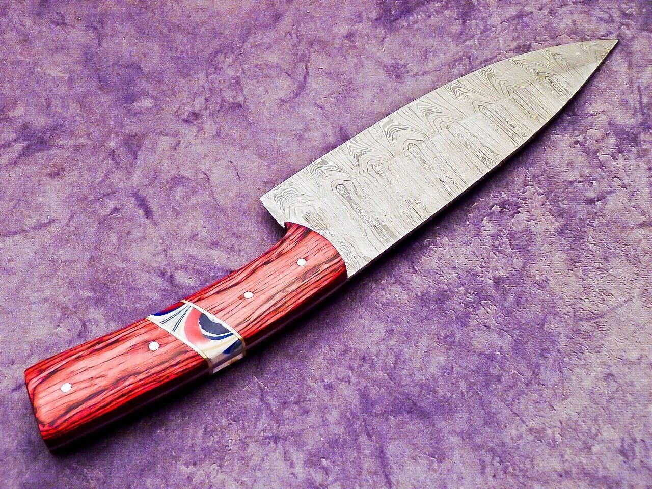 13.0" Professional Handmade Damascus Steel Chef Knife with Hardwood & Resin Handle