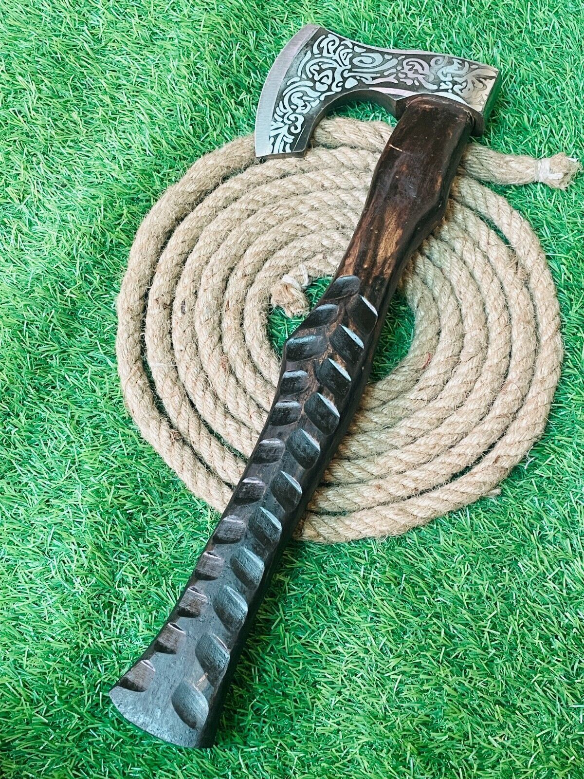 Handmade Forged  Steel Viking Bearded Camping Hatchet Tomahawk Axe