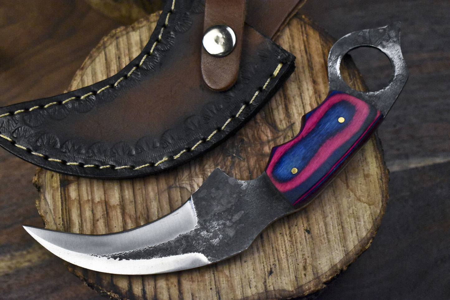Handmade D2 Steel Karambit Knife Best Karambit Knife With Hard Wood Handle