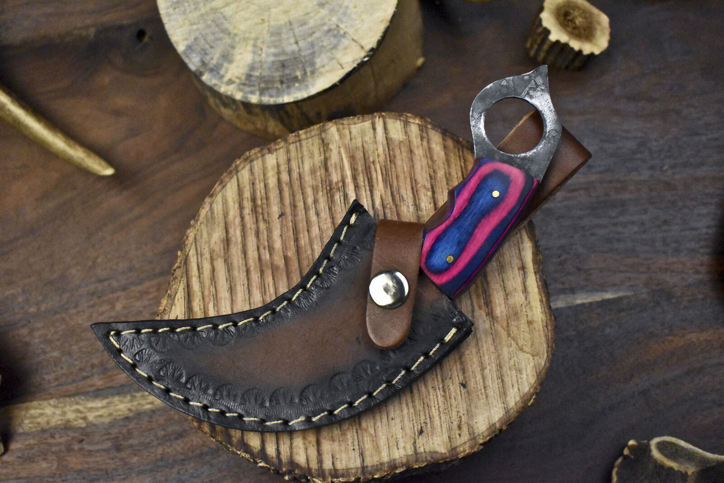 Handmade D2 Steel Karambit Knife Best Karambit Knife With Hard Wood Handle