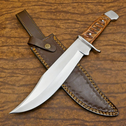 Handmade 12-Inch D2 Steel Full Tang Extra-Large Bowie Hunting & Camping Knife