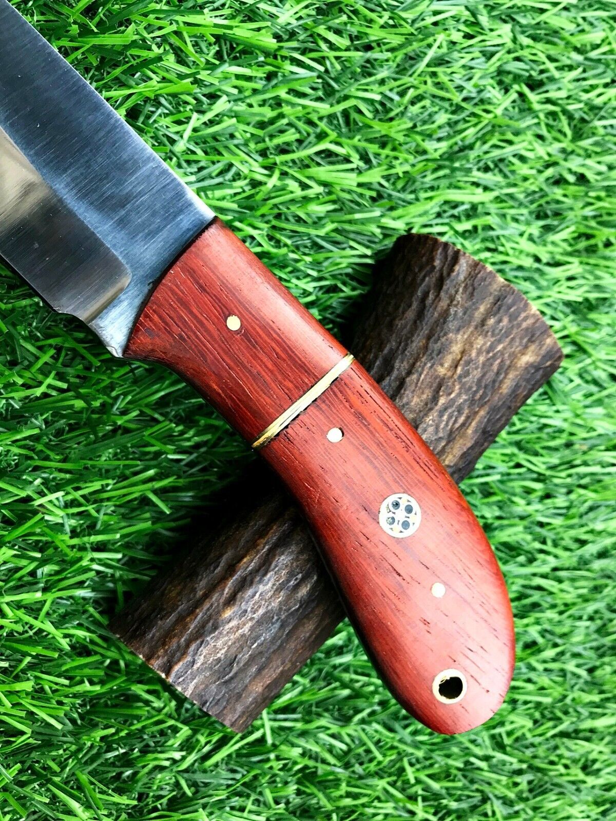 8" Handmade Stainless Steel Skinner Knife – Hunting & Outdoor Survival Blade with Leather Sheath