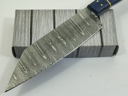 12.0" Handmade Fixed Damascus Blade Resin Kitchen Full Tang Chef Knife