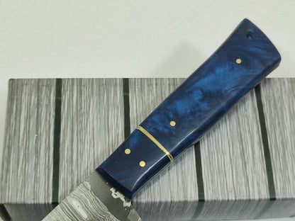 12.0" Handmade Fixed Damascus Blade Resin Kitchen Full Tang Chef Knife