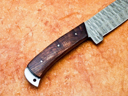 13" Custom Hand Forged Damascus Steel Chef Knife Kitchen Knife with Natural Wood Handle