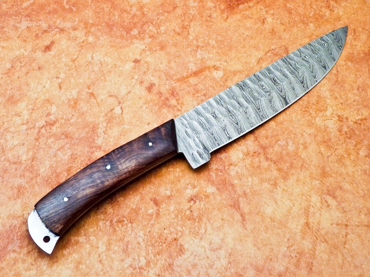 13" Custom Hand Forged Damascus Steel Chef Knife Kitchen Knife with Natural Wood Handle