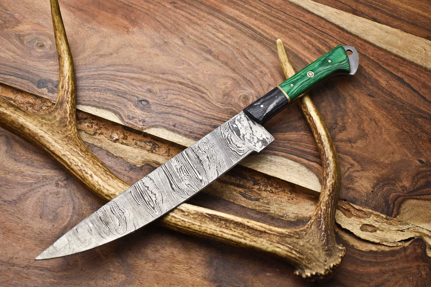 12" Handmade Damascus Steel Chef Knife – Full Tang Blade