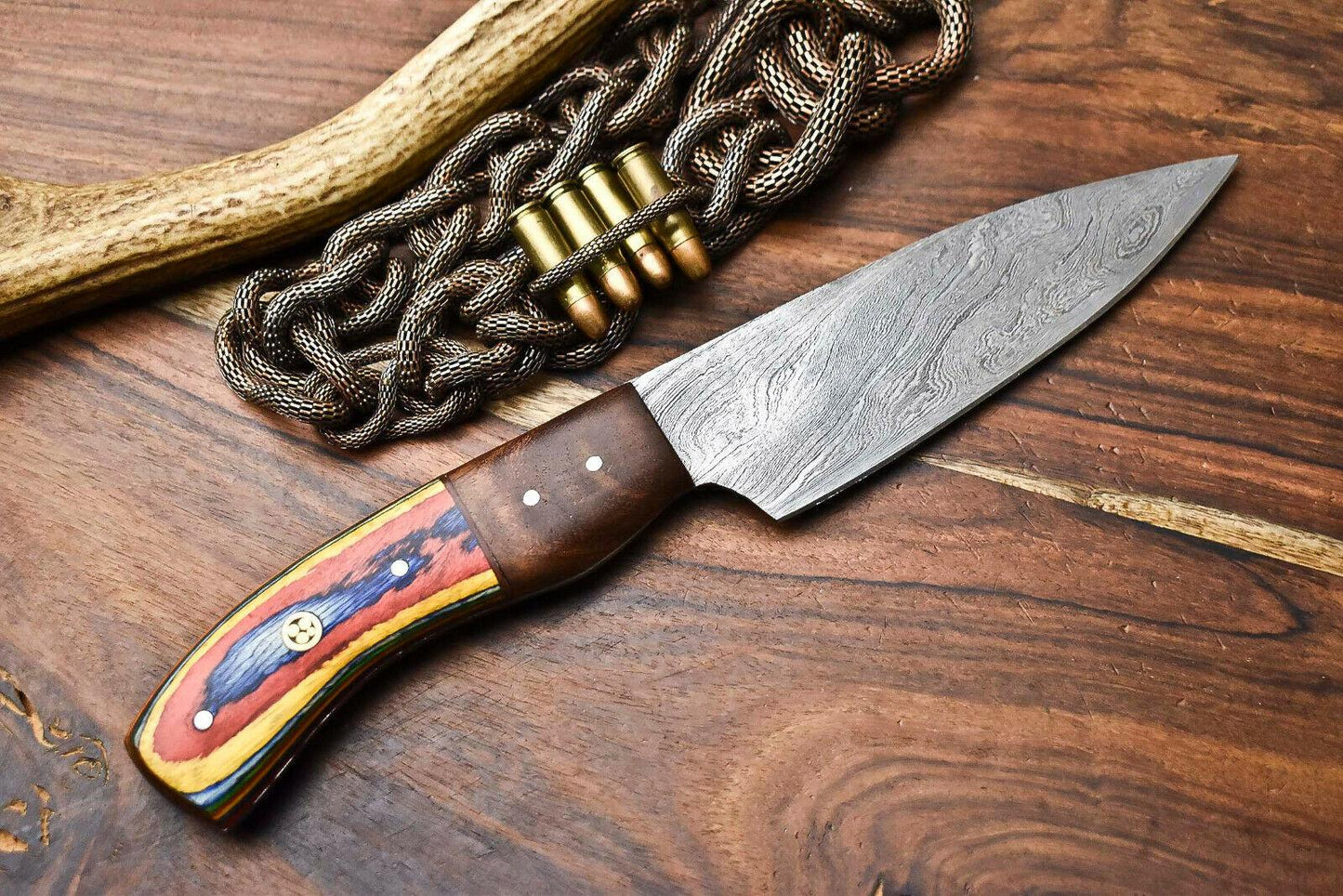 Custom Handcrafted Damascus Steel Chef Knife – Full Tang Kitchen Blade